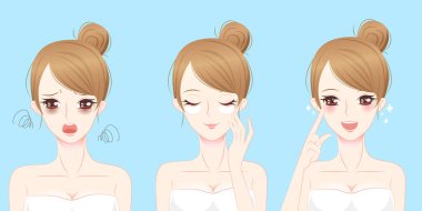 göz maskesi sorunu olan kadın