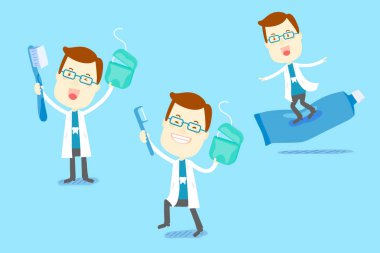 Doktor gülümseme mutlu çizgi film