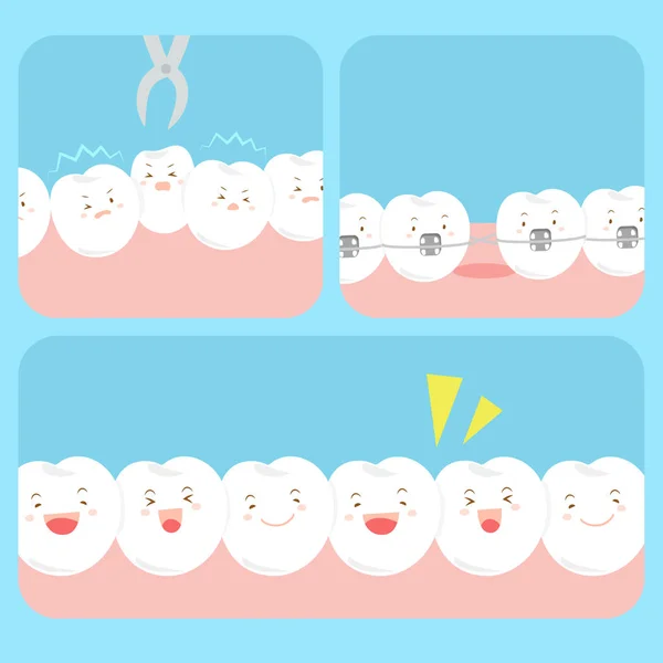 sevimli mutlu çizgi diş 