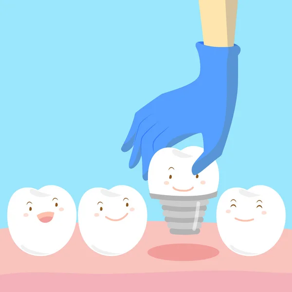 Medico mano raccogliendo denti — Vettoriale Stock
