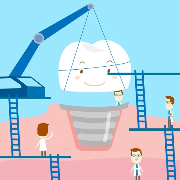 Dessin animé soins dentaires — Image vectorielle