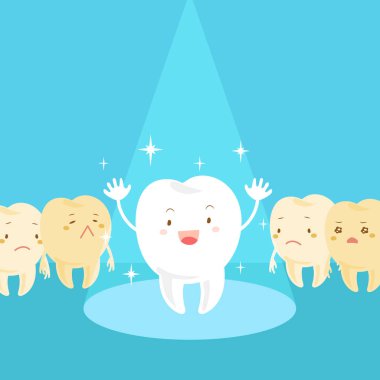 çizgi film diş spot ışığı ile