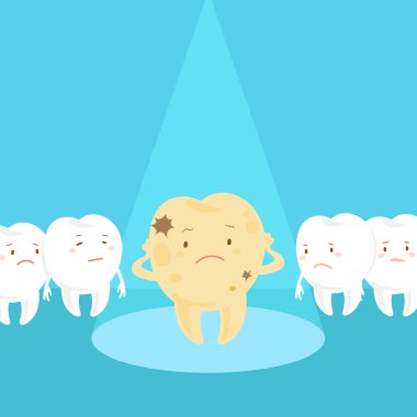 çizgi film diş spot ışığı ile