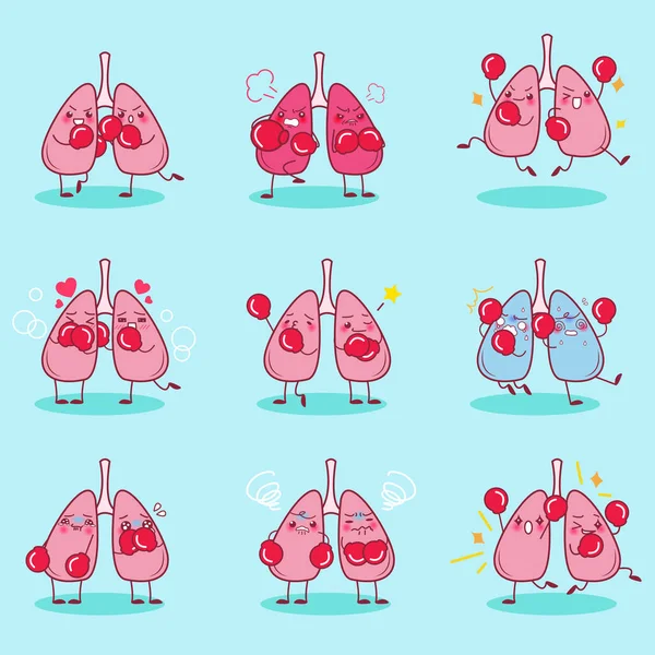Dibujos animados desgaste pulmonar boxeo — Vector de stock