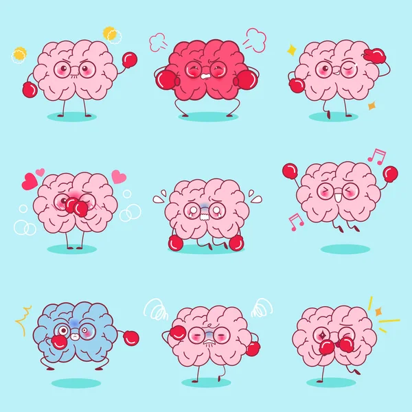 Мозг мультипликатора испытывает разные эмоции — стоковый вектор