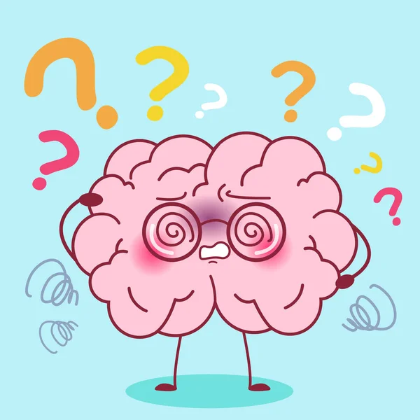 Cerebro de dibujos animados con amnesia — Vector de stock