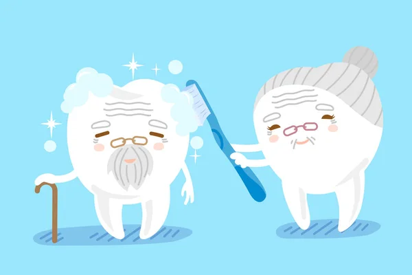 Coppia di denti con spazzolino — Vettoriale Stock