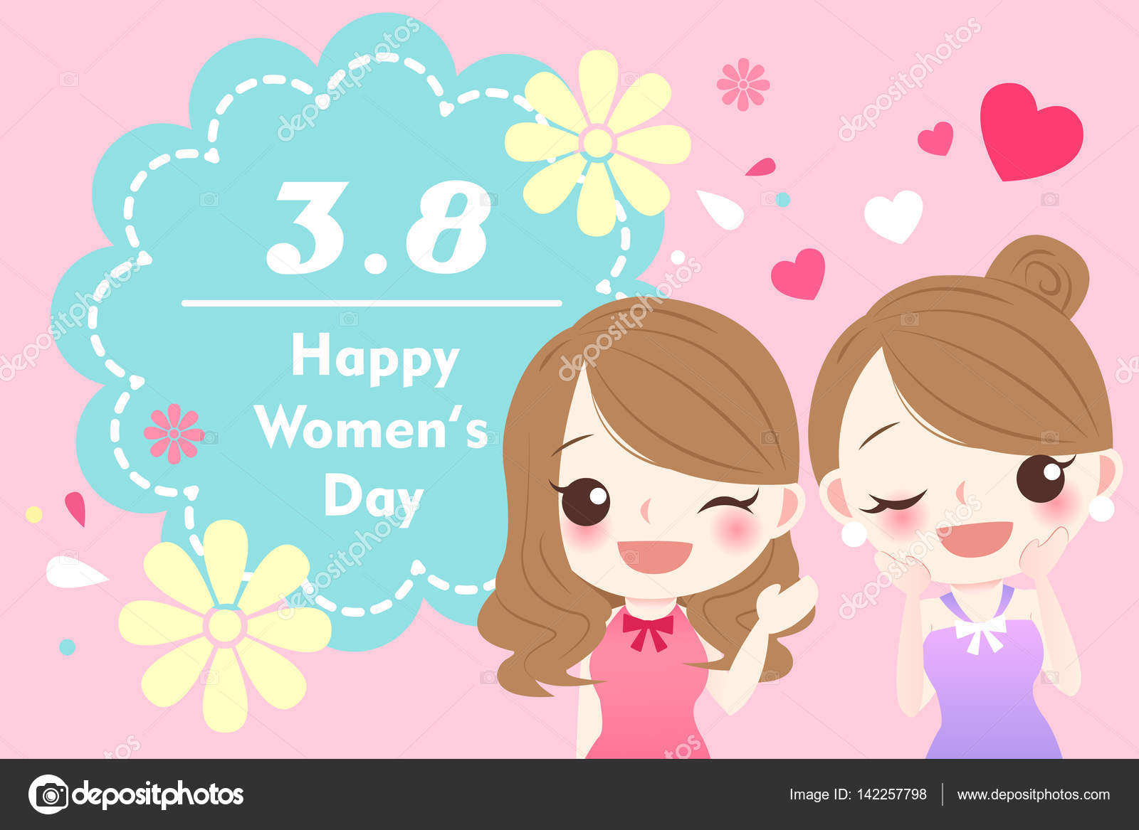 Girl with happy womens day Stock Vector Image by ©estherqueen999 #142257798 Girl with happy womens day Stock Vector Image by ©estherqueen999 #142257798