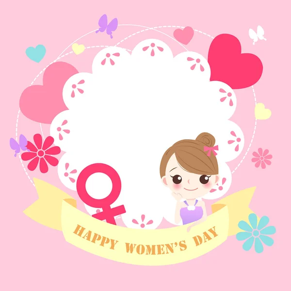 Girl with happy womens day — Stock Vector
