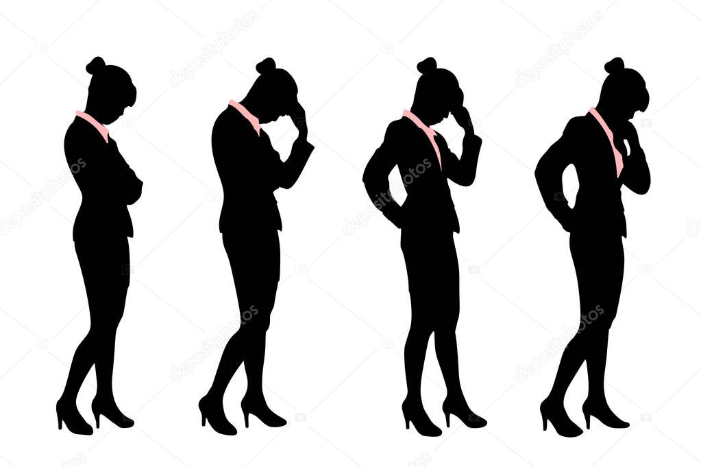 silhouette of business woman 