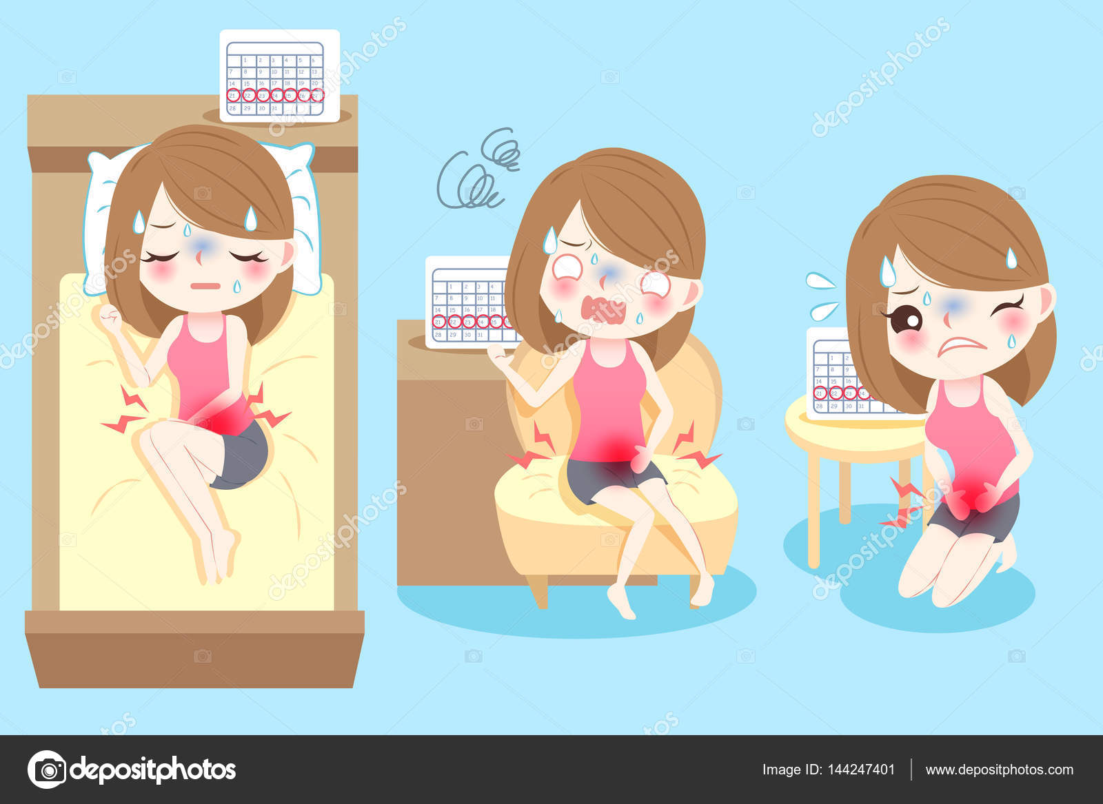 Cartoon woman with menstruation Stock Vector Image by ©estherqueen999 #144247401 Cartoon woman with menstruation Stock Vector Image by ©estherqueen999 #144247401
