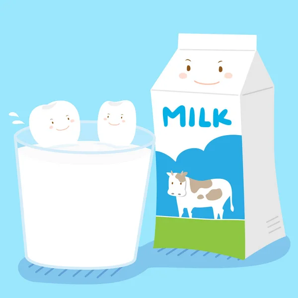 Zub a mléko — Stockový vektor