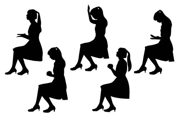 Silhouet van de vrouw — Stockvector