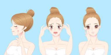 kadın yüz problem ile 