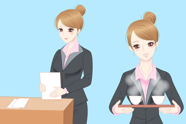 Desenhos animados mulher de negócios — Vetor de Stock
