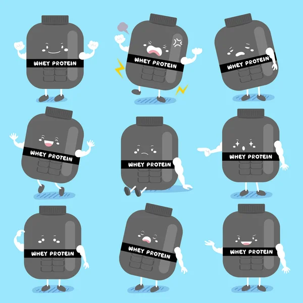 Mignonne protéine de lactosérum dessin animé — Image vectorielle