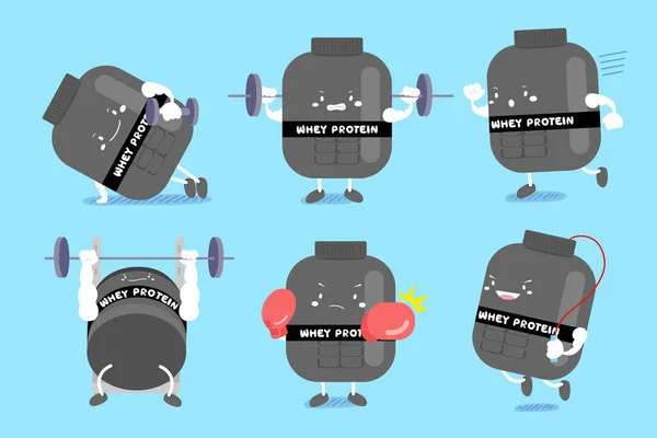 Mignonne protéine de lactosérum dessin animé — Image vectorielle