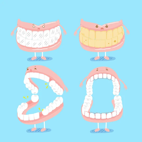 Χαριτωμένο κινούμενα οδοντοστοιχία — Διανυσματικό Αρχείο