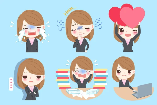 Mujer de dibujos animados de negocios — Vector de stock