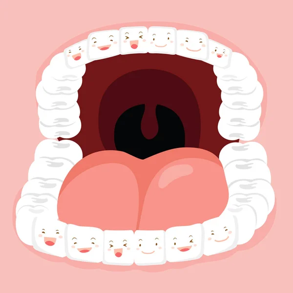 Roztomilý kreslený zub — Stockový vektor