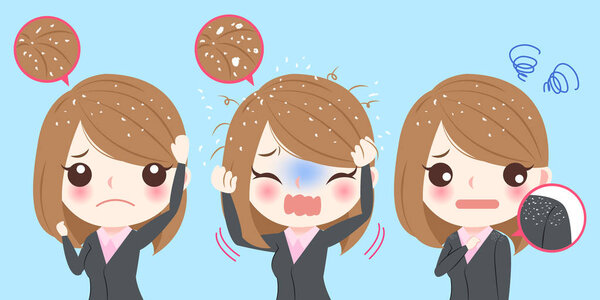 бизнесвумен с проблемой перхоти
