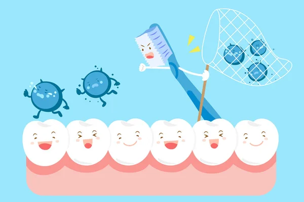 Sorriso del dente felicemente — Vettoriale Stock