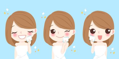 Pamuk temizlik ile kadın