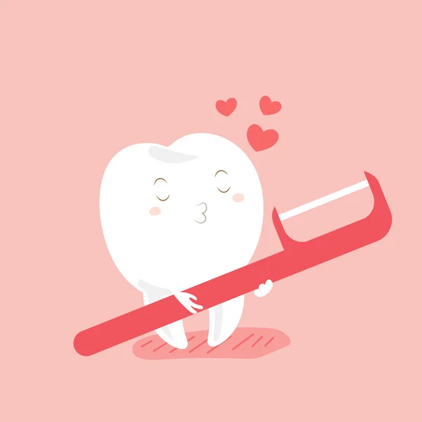 Diş ve diş ipi seviyorum — Stok Vektör
