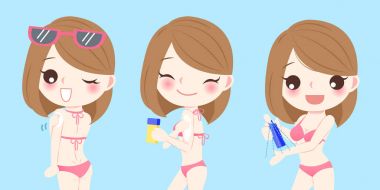 kadın güneş kremi ile