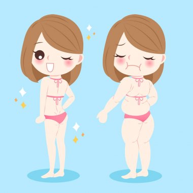 yağlı ve ince kadın