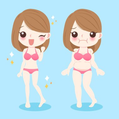 yağlı ve ince kadın