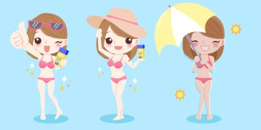 kadın güneş kremi ile