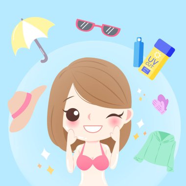 kadın güneş kremi ile