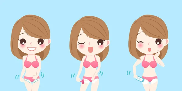 Wanita dengan garis bikini - Stok Vektor