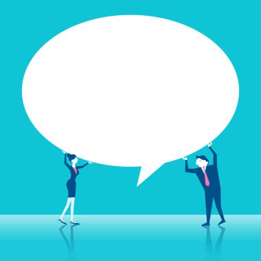 iş adamları ile konuşma balonu