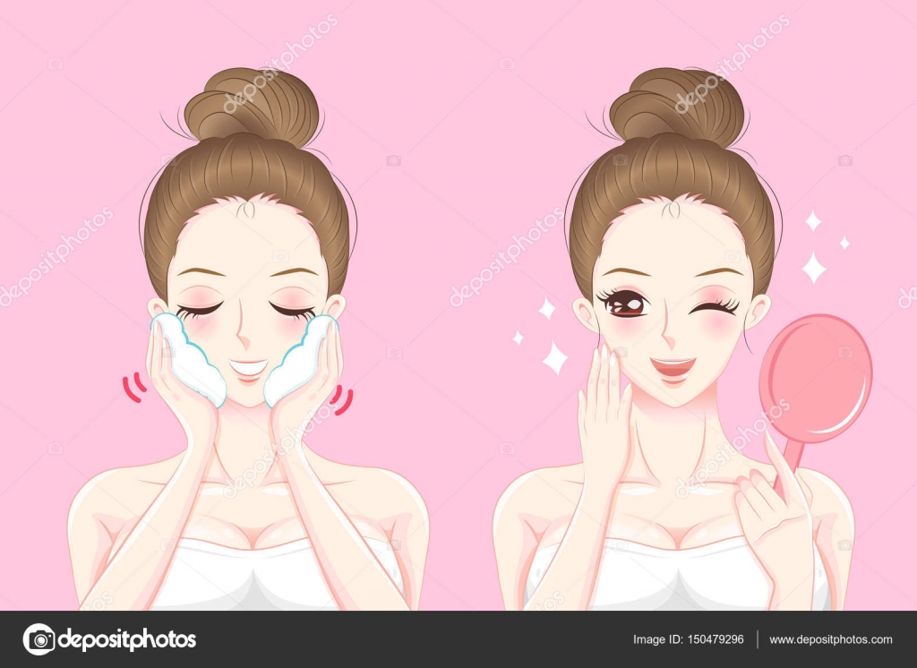 Cartoon skin care woman Stock Vector Image by ©estherqueen999 #150479296
