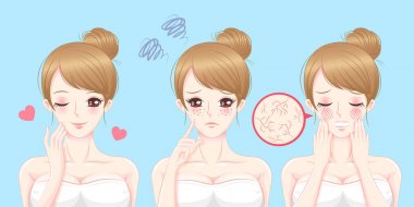 Cilt Bakımı sorunu olan kadın