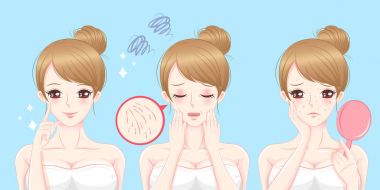 Cilt Bakımı sorunu olan kadın