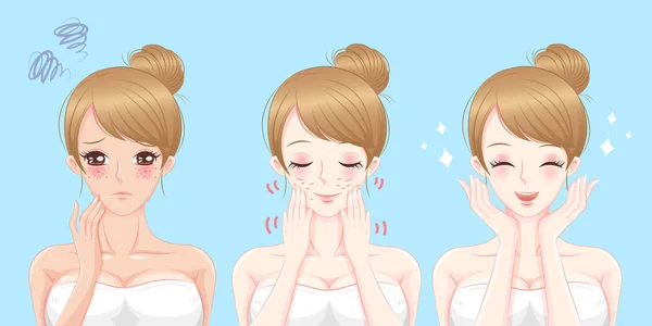 女人护肤问题 — 图库矢量图片