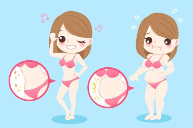 sevimli çizgi kadın