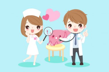 karaciğer doktorlarla çizgi film