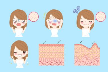 Cilt Bakımı sorunu olan kadın