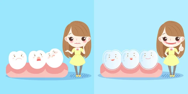 Mädchen mit Zahn — Stockvektor