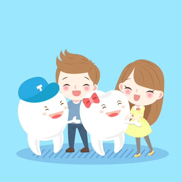 Niños con dientes — Vector de stock