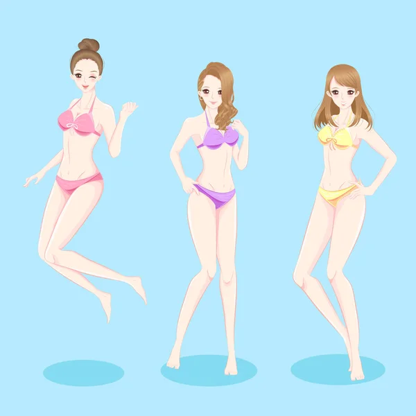 Schoonheid vrouw slijtage bikini — Stockvector