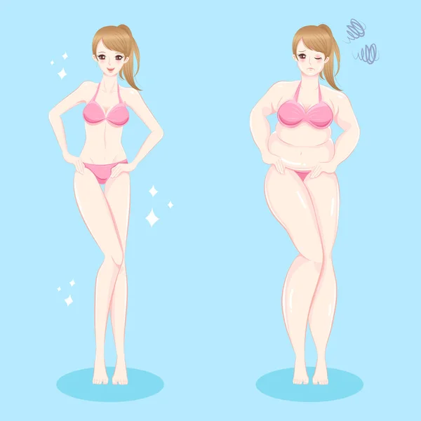 Women weight loss concept — Stock Vector
