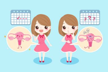 woman with menstruation clipart