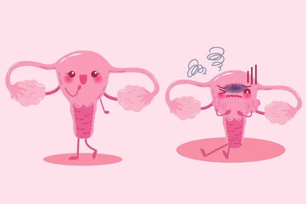 Mignon utérus dessin animé — Image vectorielle