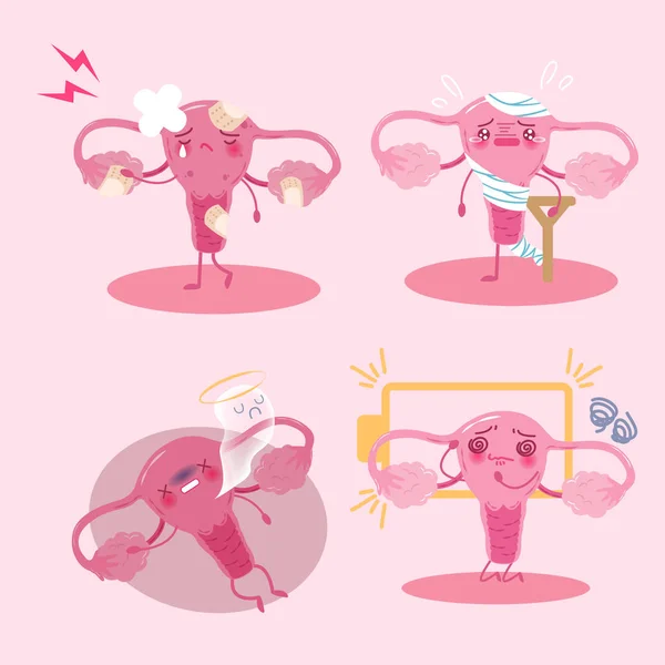 Uterus kartun lucu Stok Ilustrasi 