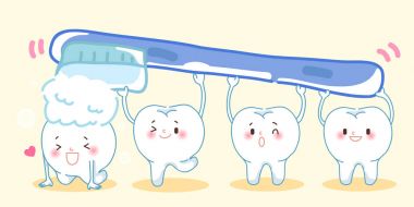 sevimli çizgi diş fırçalama 